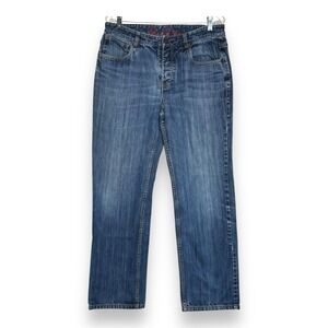 Boden Blue Straight Leg Dark Wash Denim Jeans Mens Size 34R